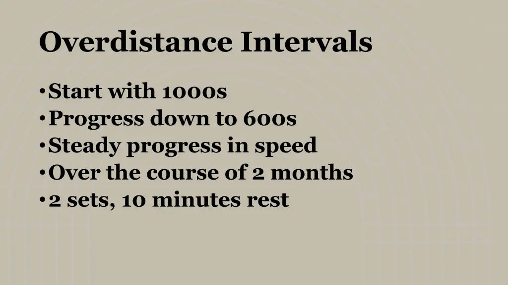 overdistance intervals