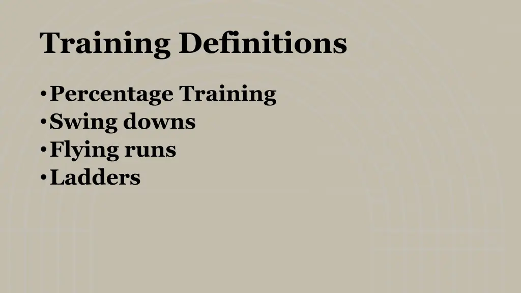 training definitions