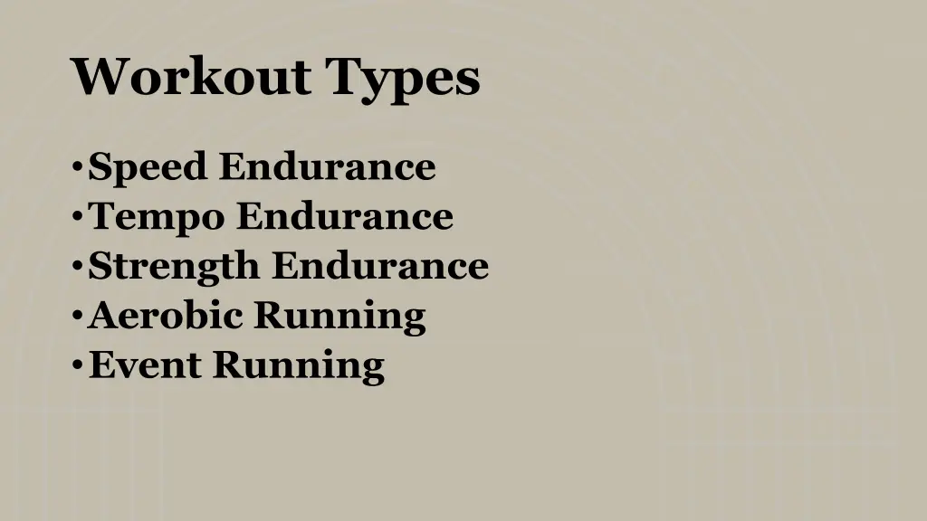 workout types
