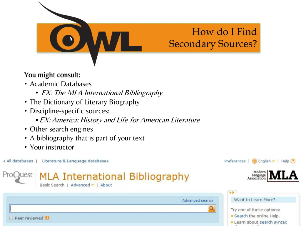 how do i find secondary sources