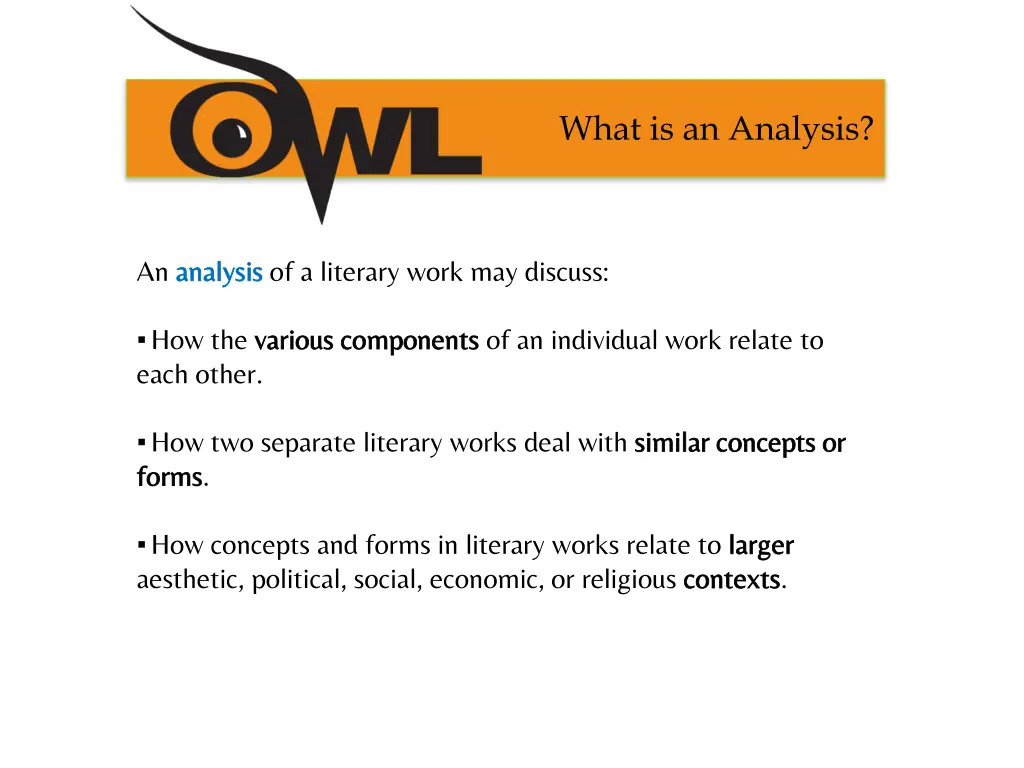 what is an analysis