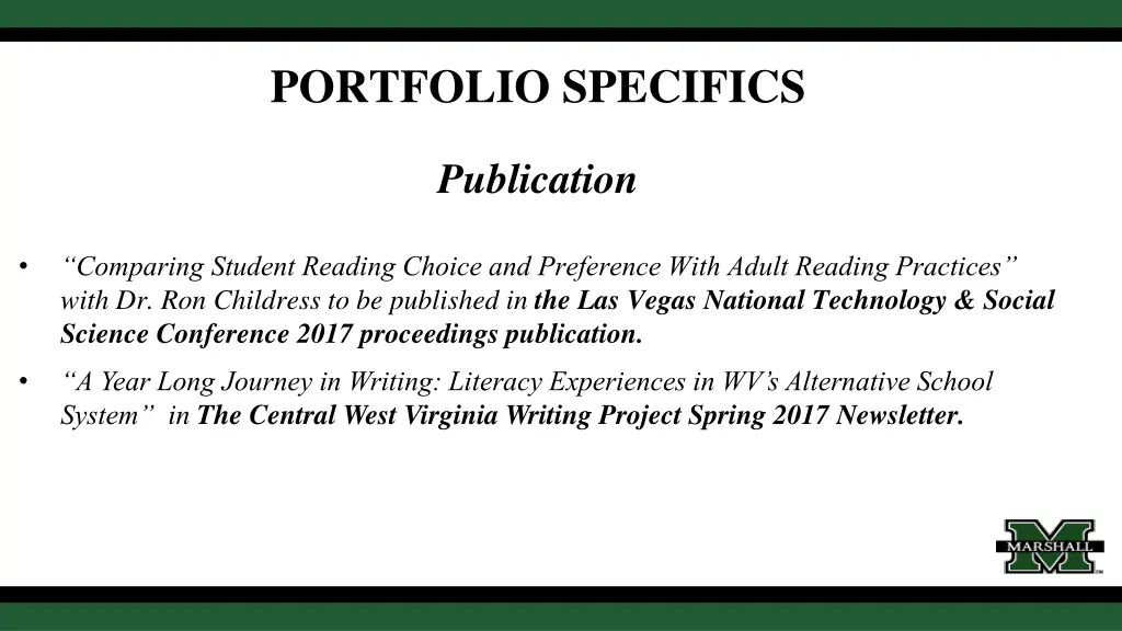 portfolio specifics 1