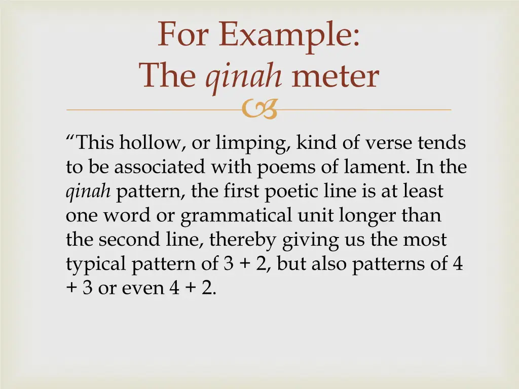 for example the qinah meter