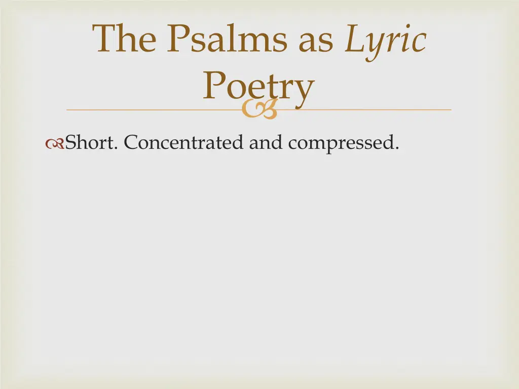 the psalms as lyric poetry