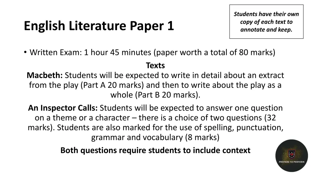 students have their own copy of each text