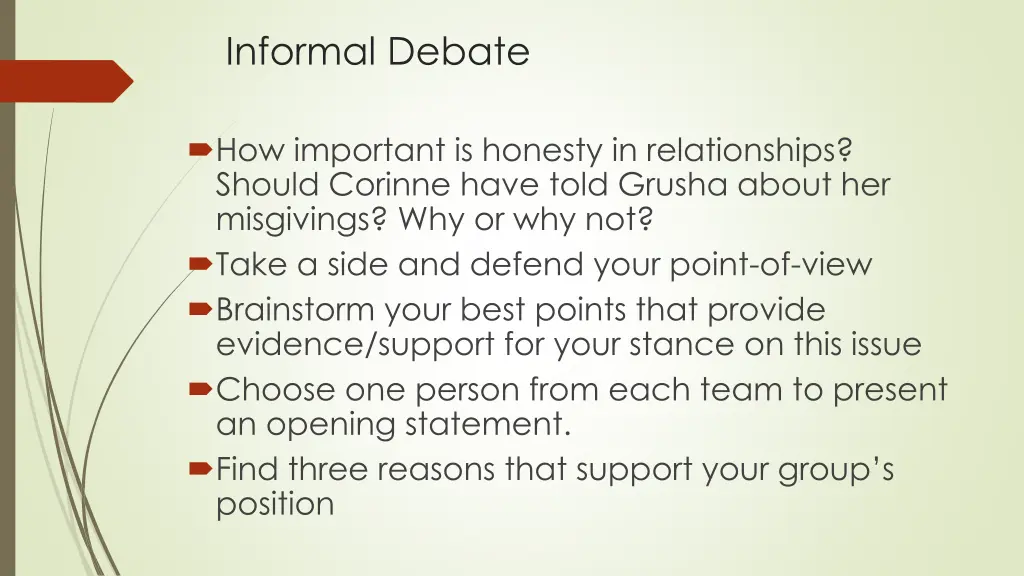 informal debate