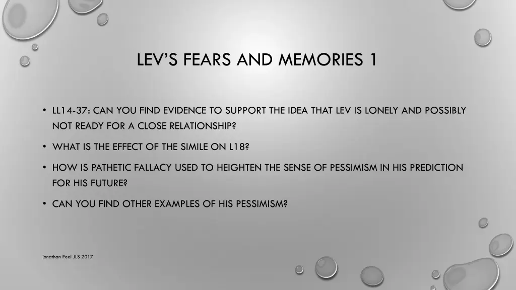 lev s fears and memories 1