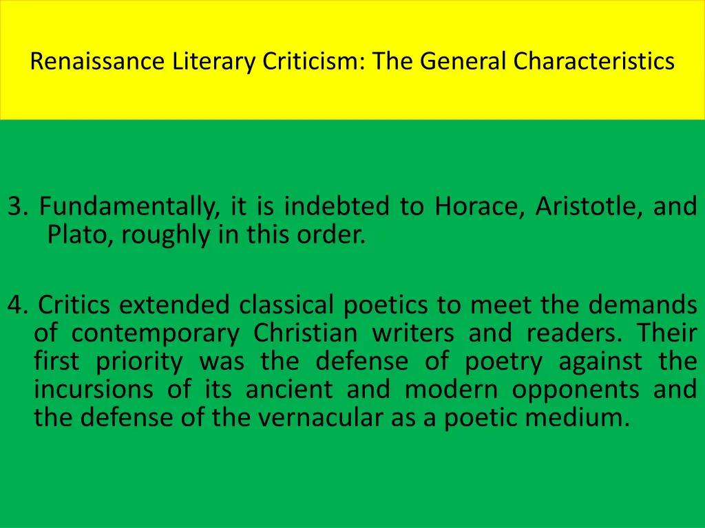 renaissance literary criticism the general 1