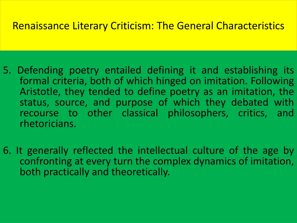 renaissance literary criticism the general 2