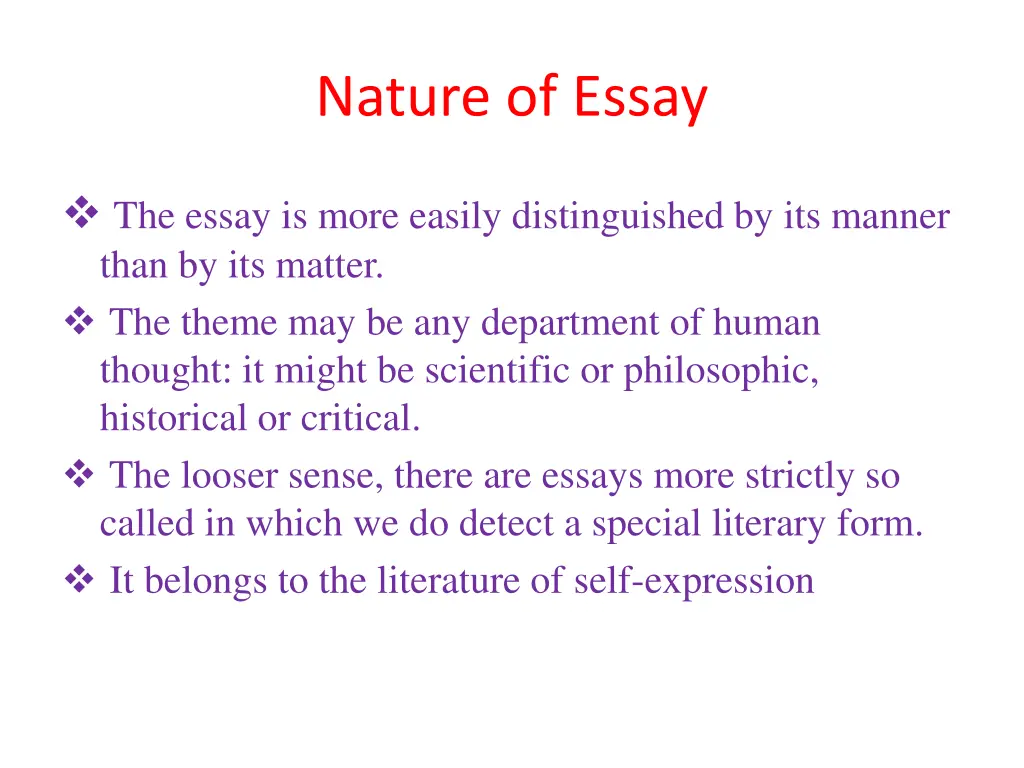 nature of essay