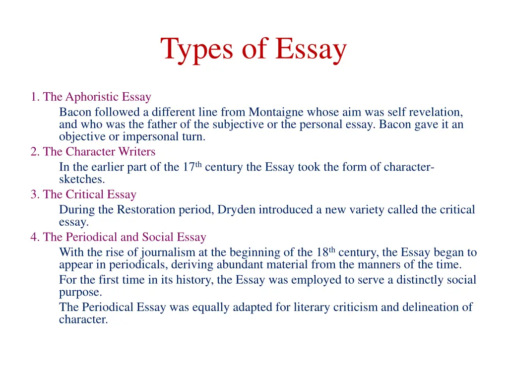 types of essay