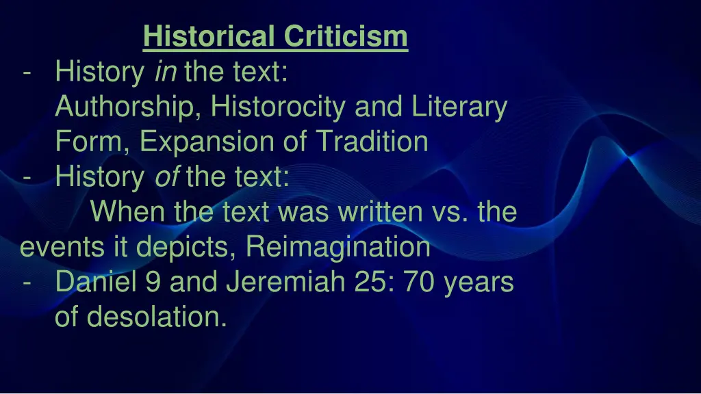 historical criticism history in the text