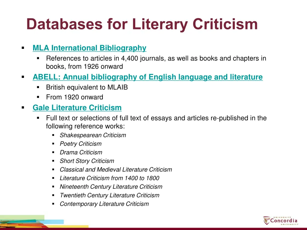 databases for literary criticism