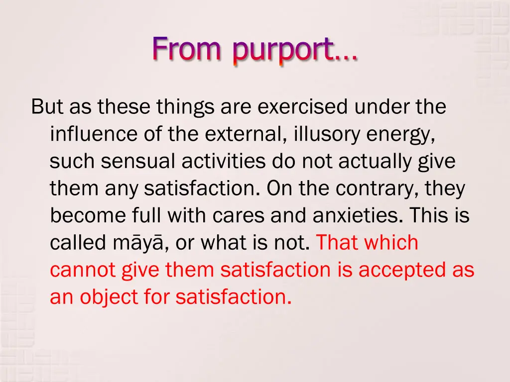 from purport 2
