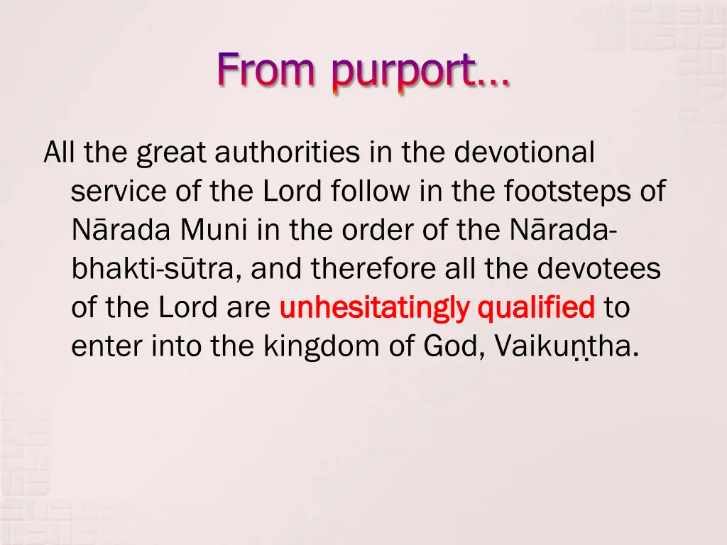 from purport