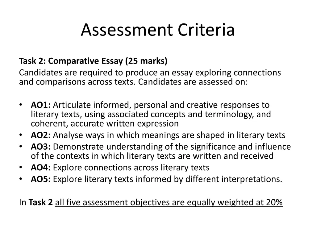 assessment criteria