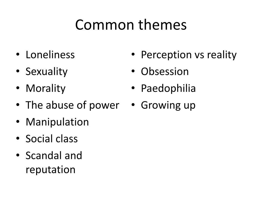 common themes