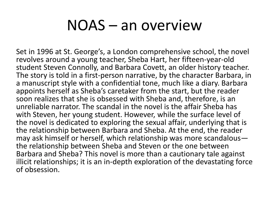 noas an overview