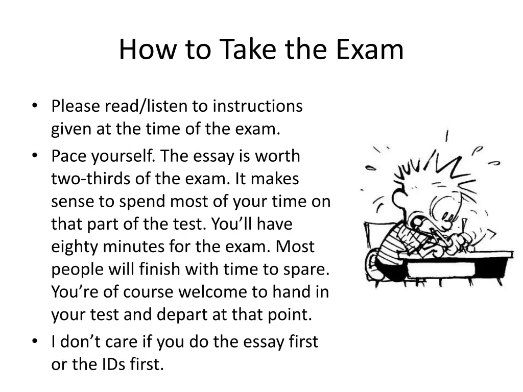 how to take the exam