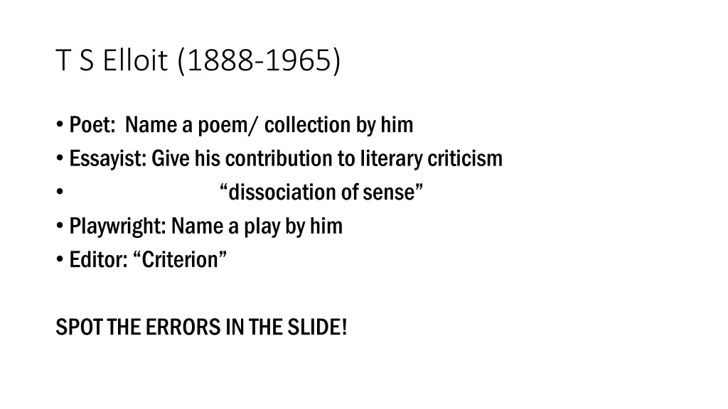 t s elloit 1888 1965