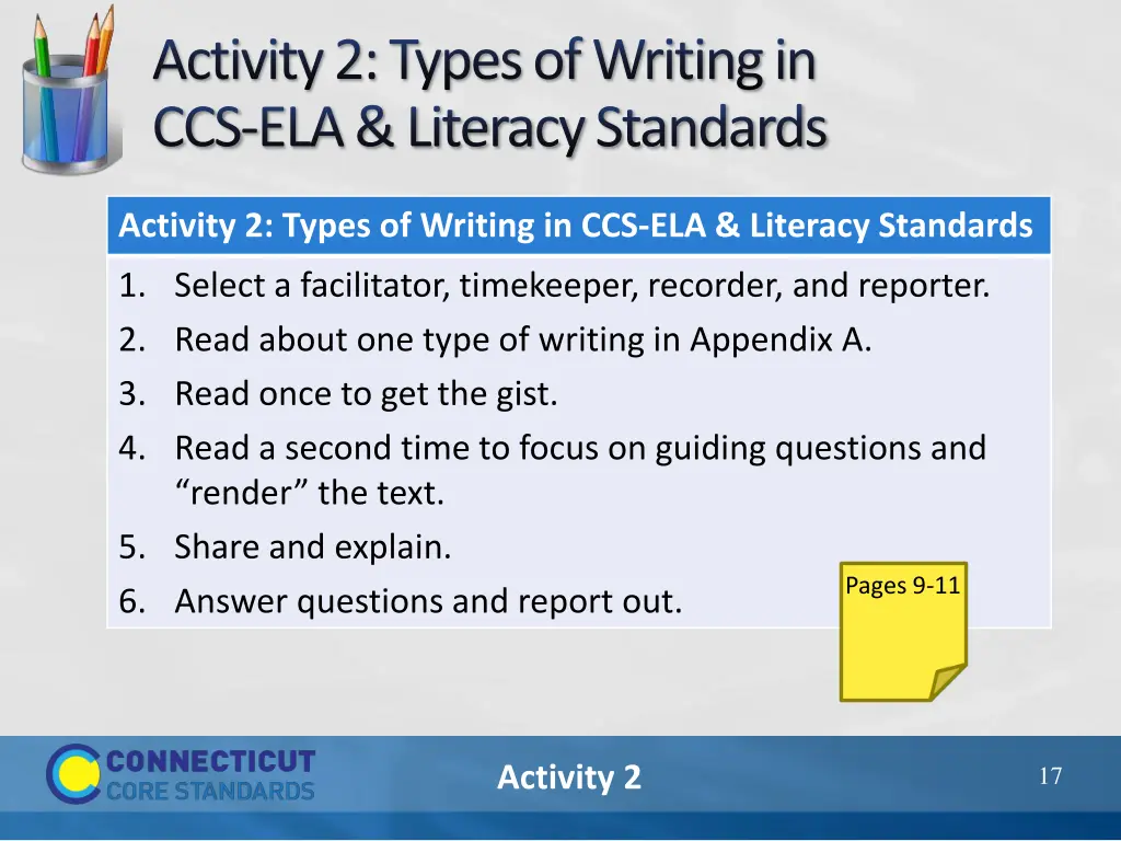 activity 2 types of writing in ccs ela literacy