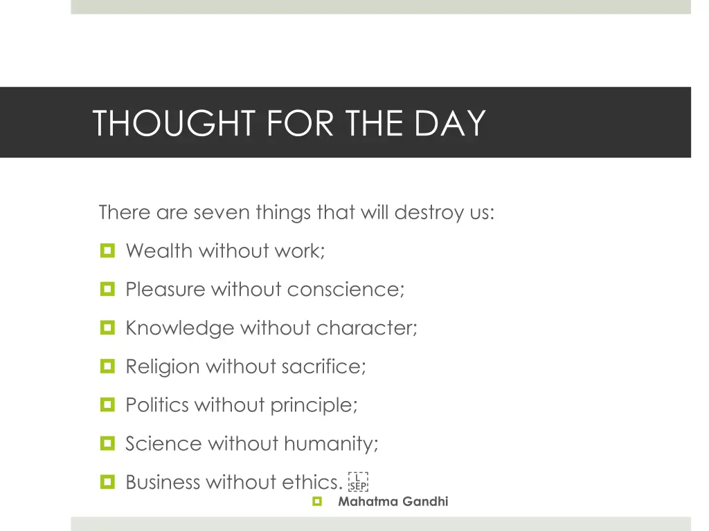 thought for the day