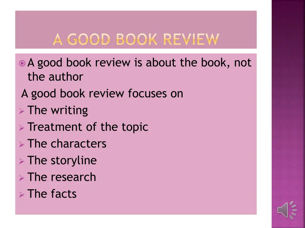 a good book review
