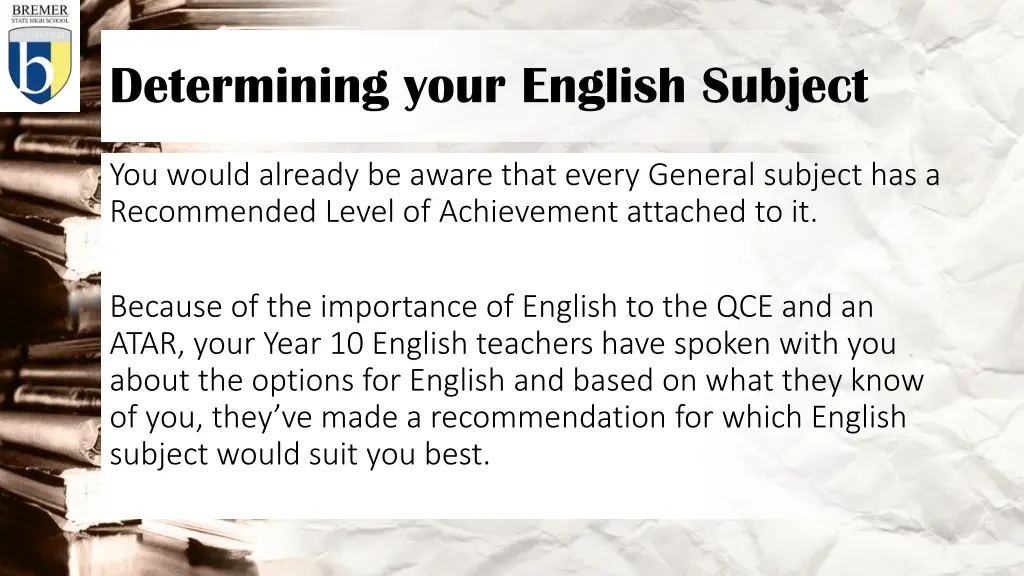determining your english subject