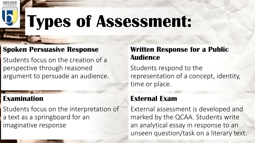types of assessment 1