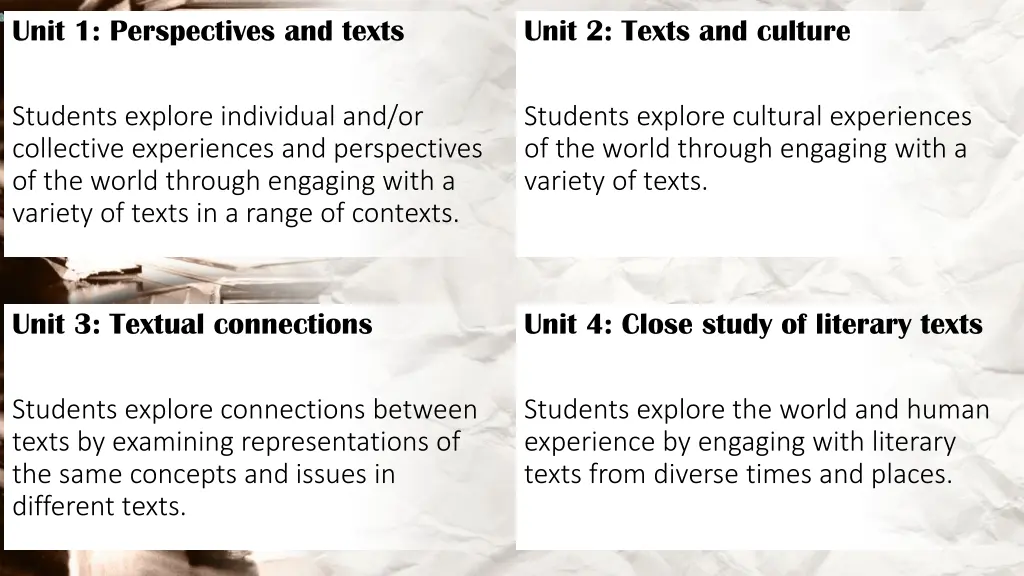 unit 1 perspectives and texts
