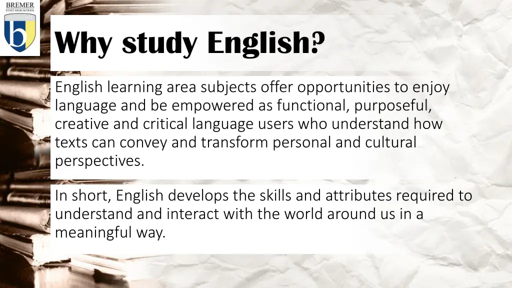 why study english
