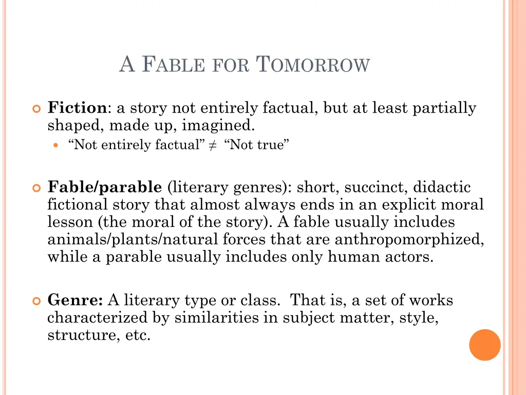 a f able for t omorrow
