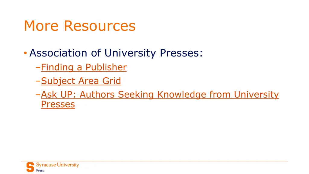 more resources