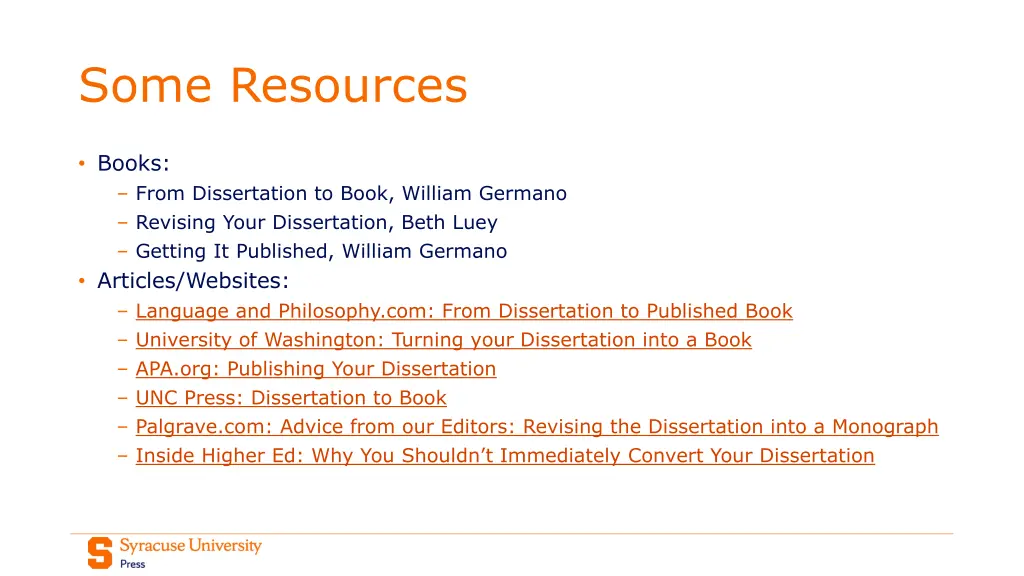 some resources