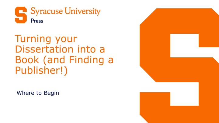 turning your dissertation into a book and finding
