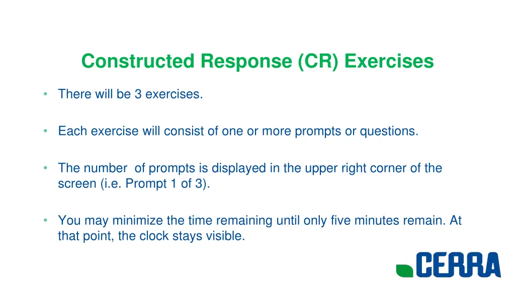 constructed response cr exercises