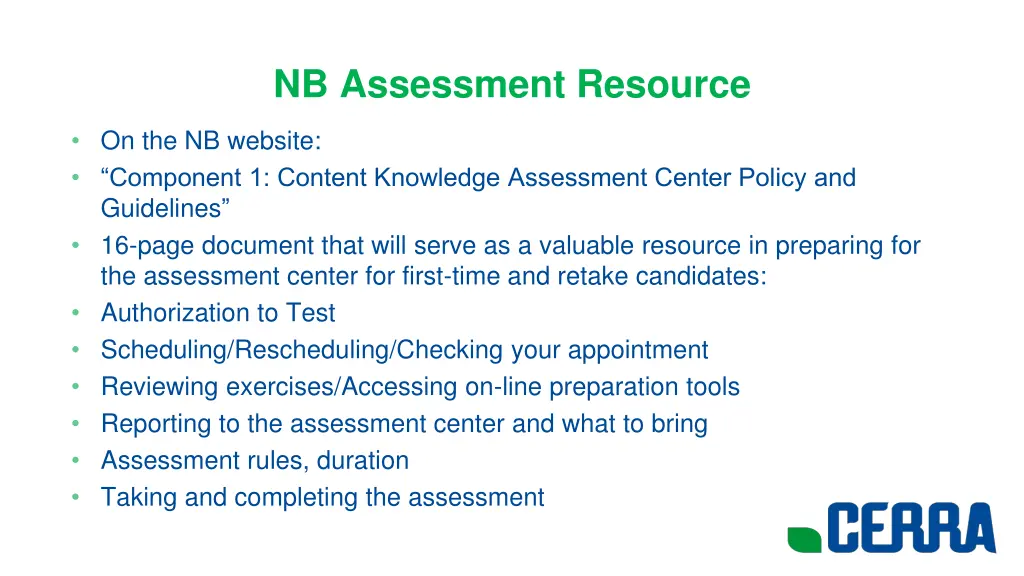 nb assessment resource