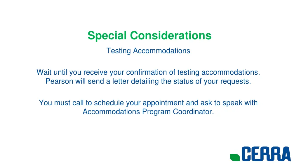 special considerations