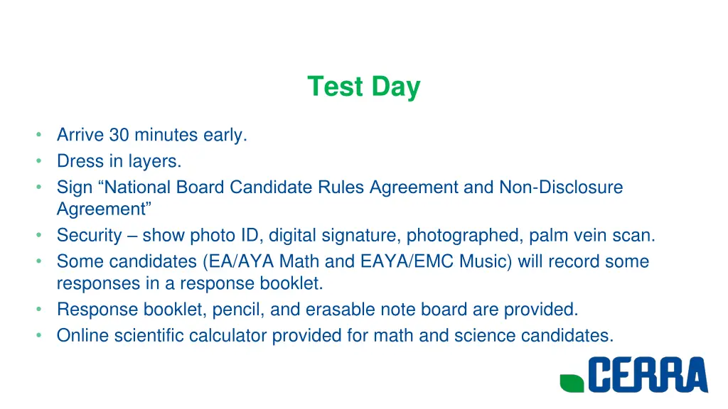test day