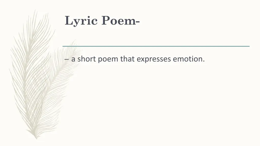 lyric poem