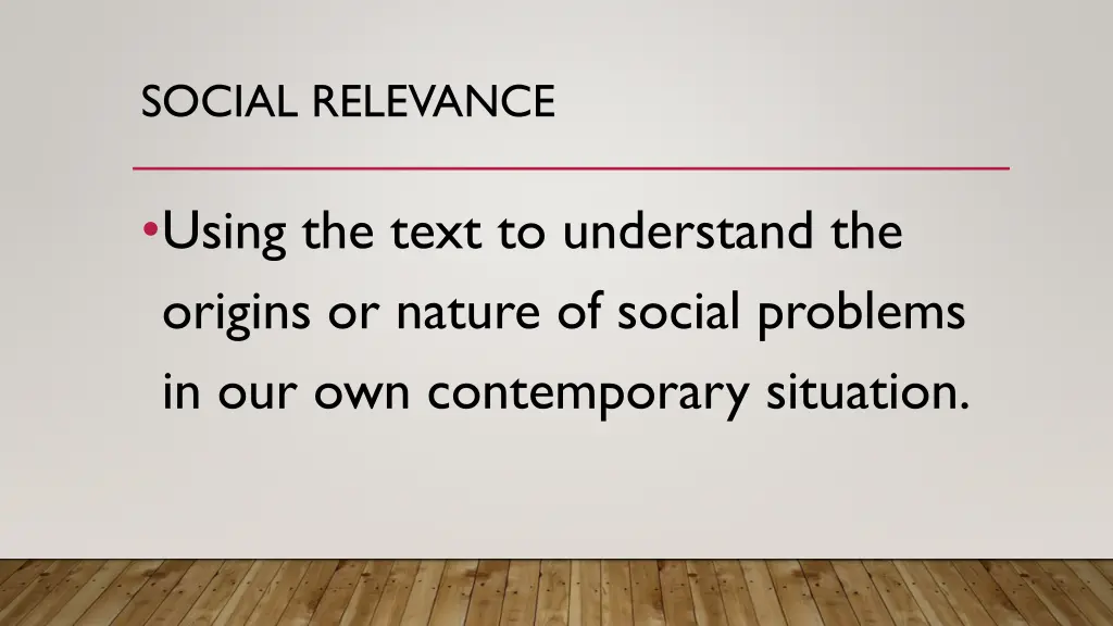 social relevance
