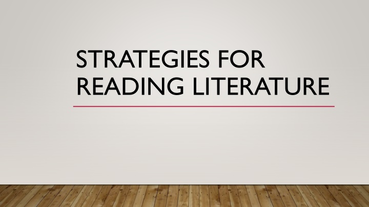 strategies for reading literature