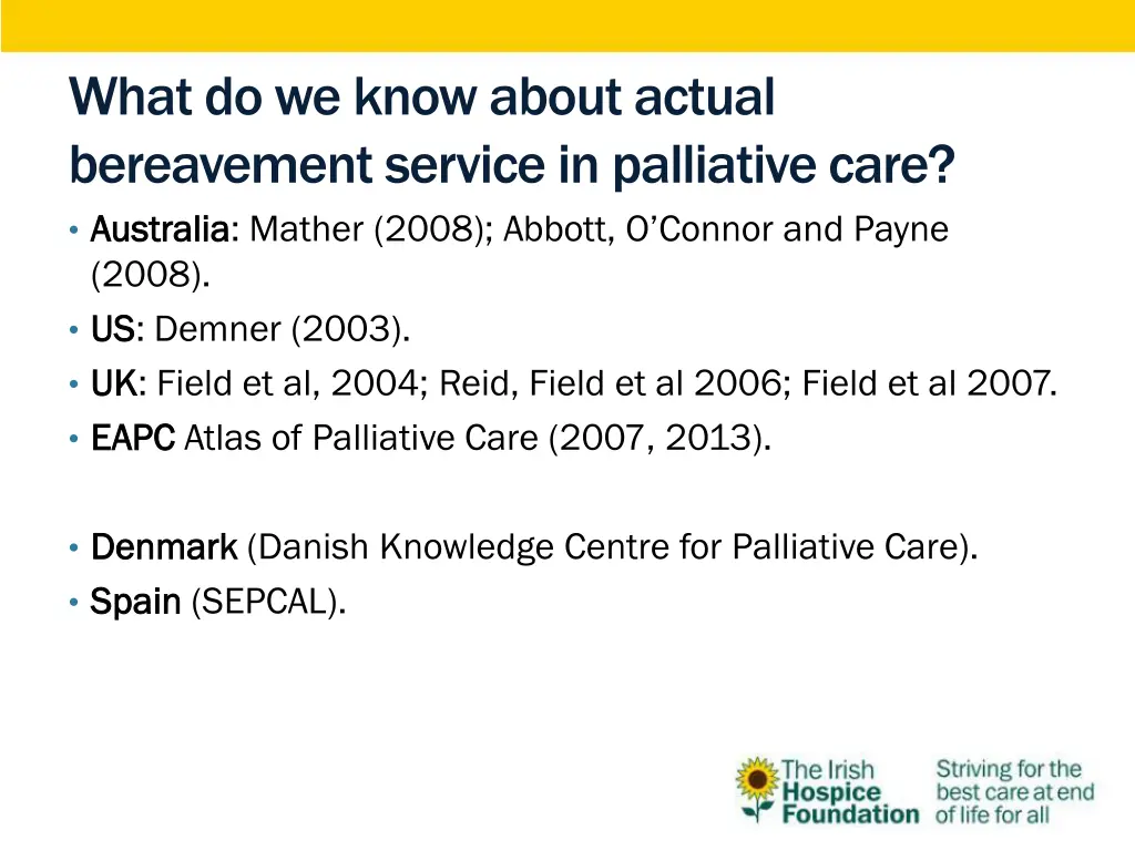 what do we know about actual bereavement service