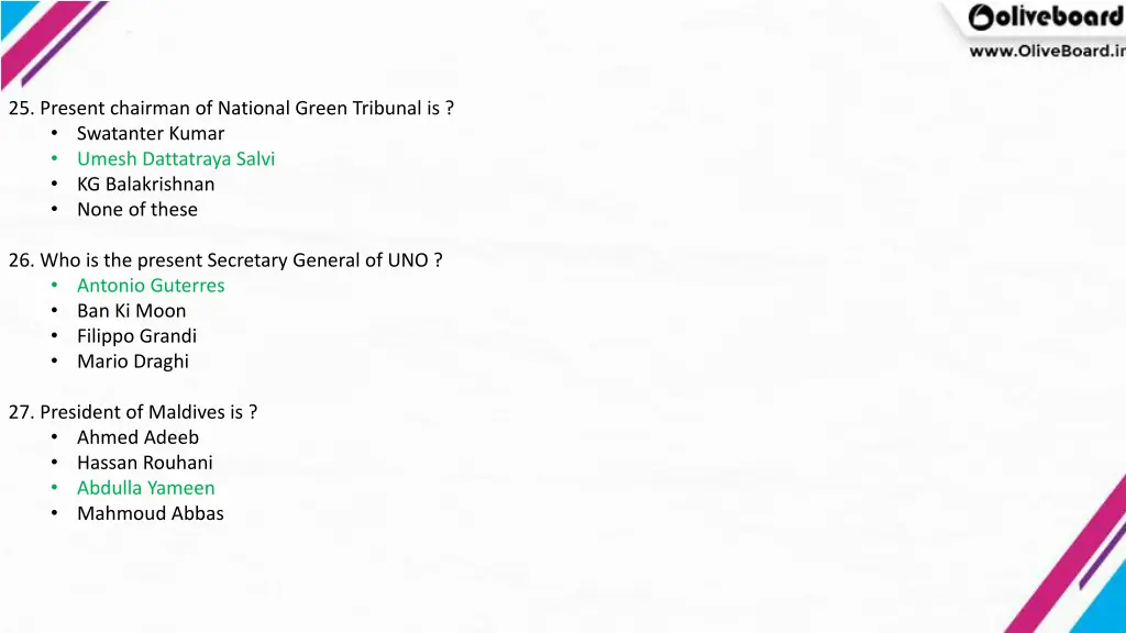 25 present chairman of national green tribunal