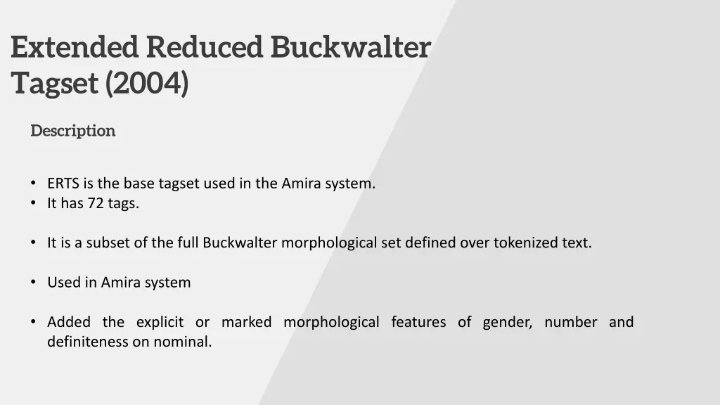 extended reduced buckwalter tagset 2004