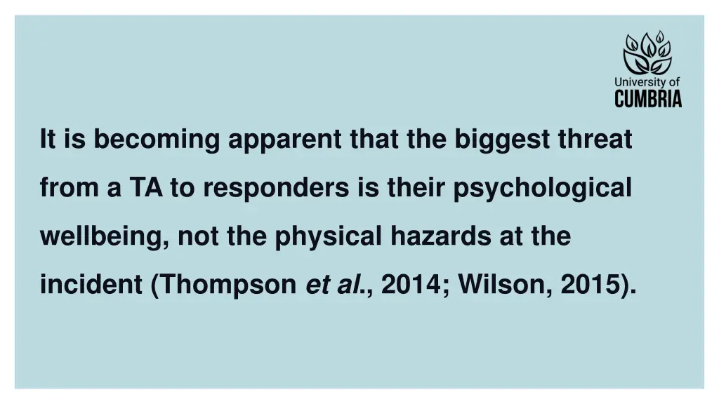 it is becoming apparent that the biggest threat