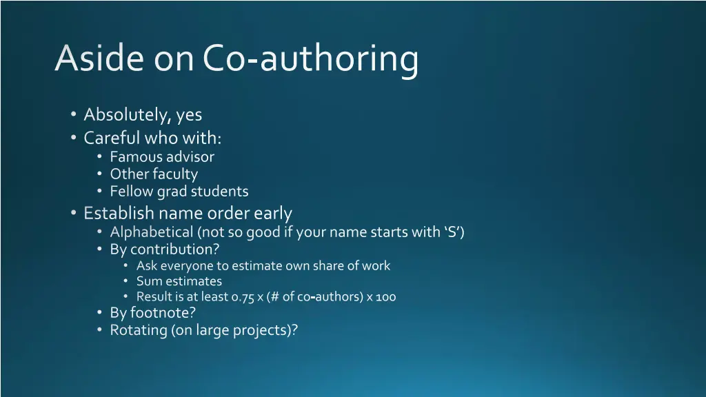 aside on co authoring