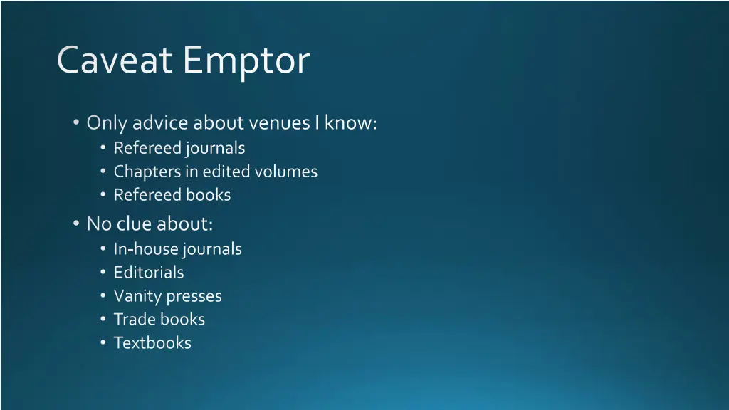 caveat emptor
