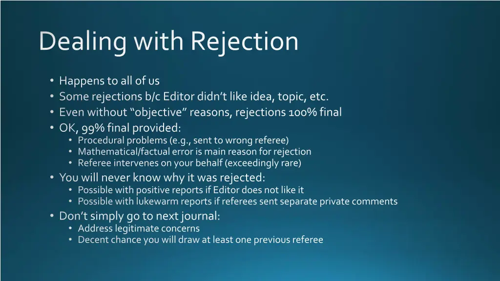 dealing with rejection