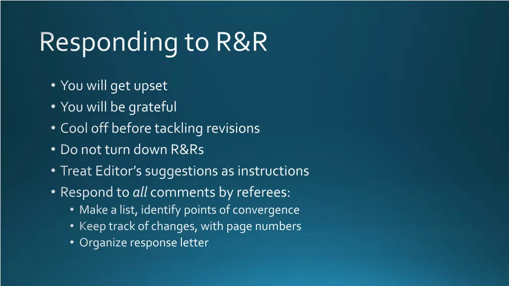 responding to r r